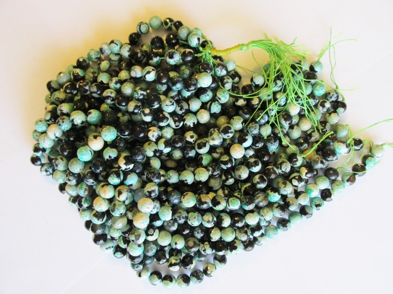 (image for) Green and Black agate roounds #1567